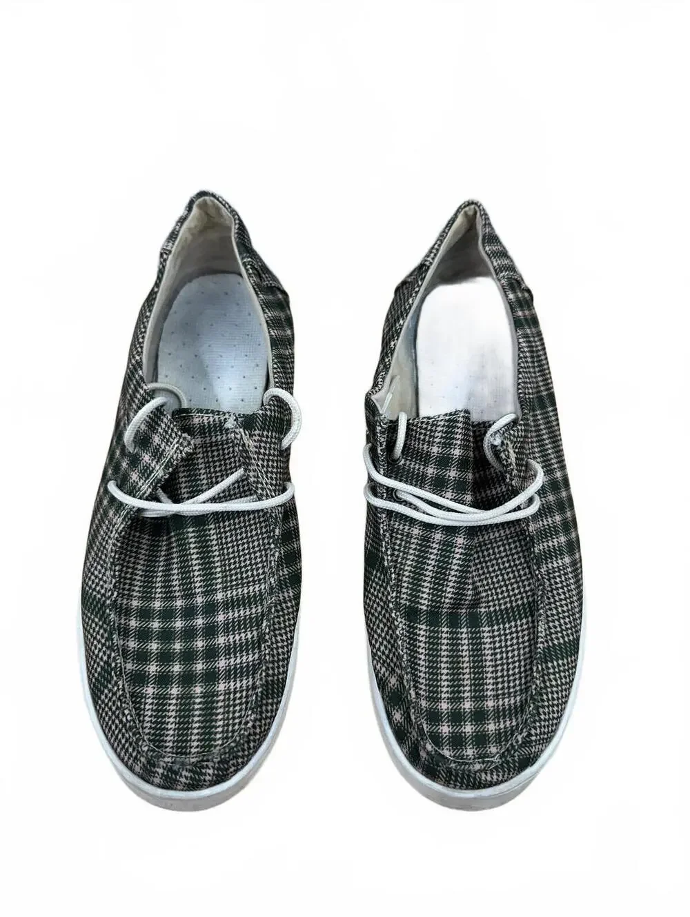 Plaid Casual Sneakers with White‎ Soles